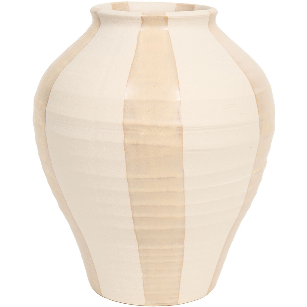 Margot Striped Stone Vase Neutral Image 3