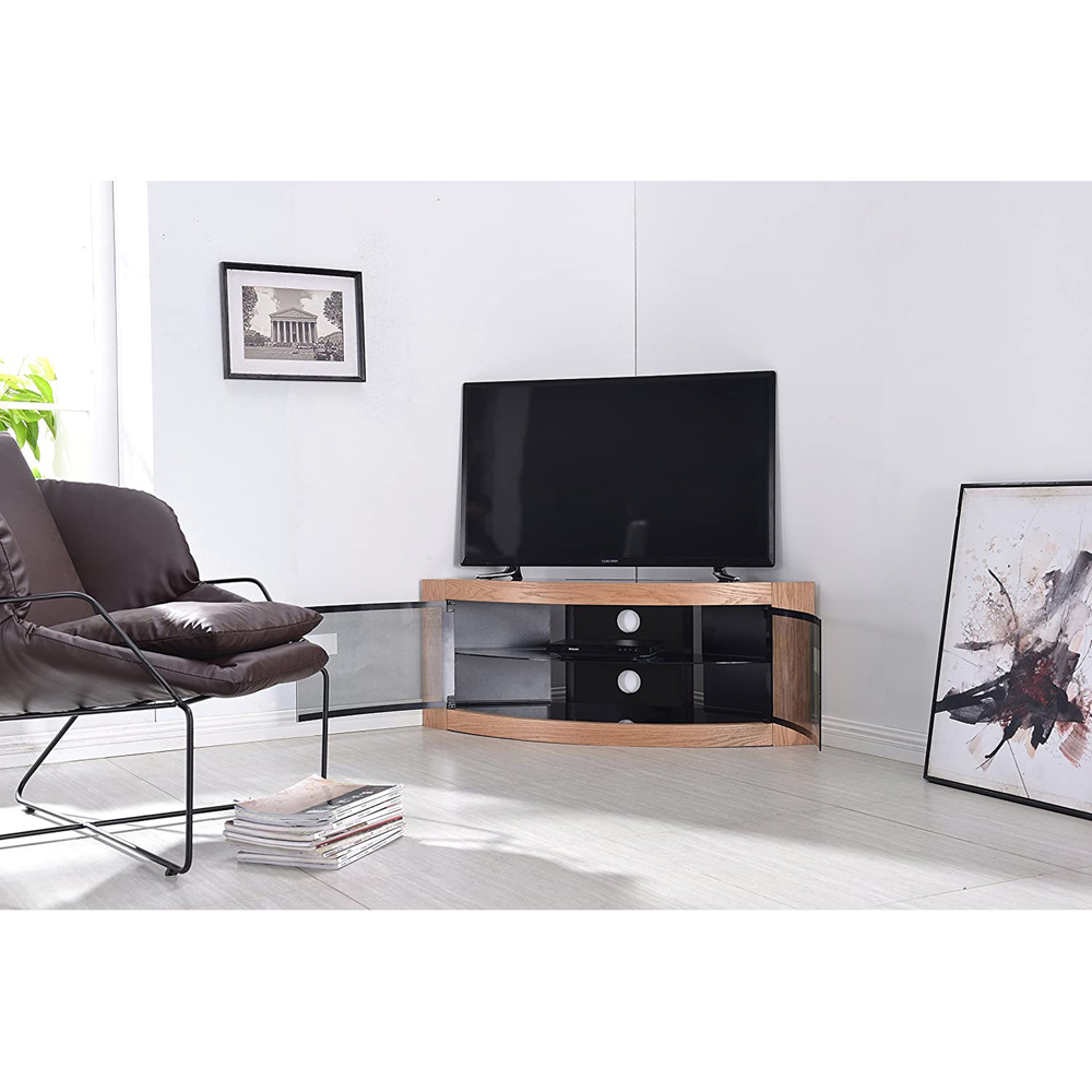 Centurion Supports Pangea 2 Door 2 Shelf Oak TV Cabinet Image 7