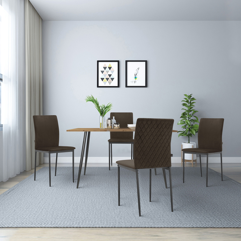 Loft24 Pavia Set of 2 Mink Velvet Dining Chair Image 8