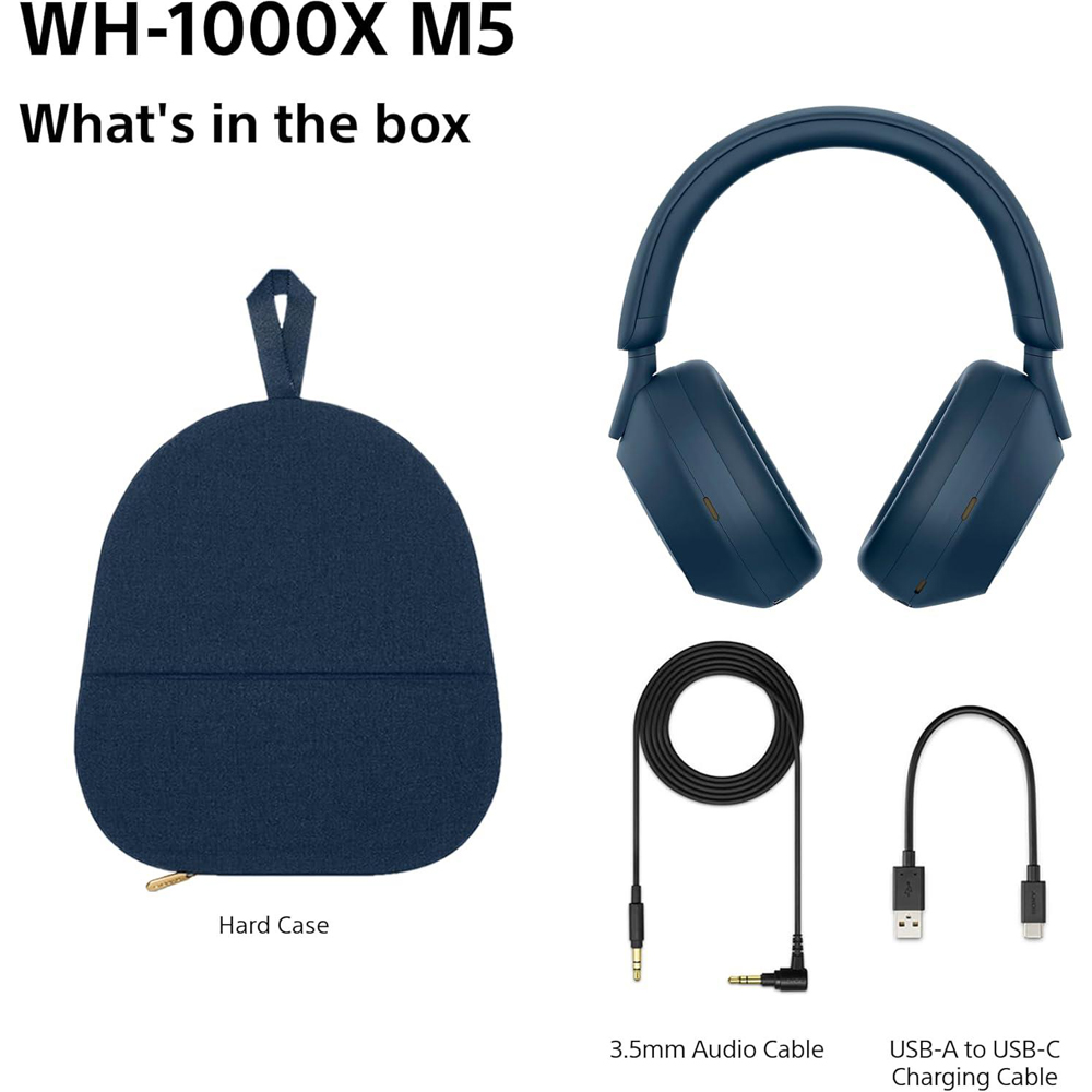Sony WH-1000XM5 Midnight Blue Noise Cancelling Wireless Over Ear Headphones Image 4