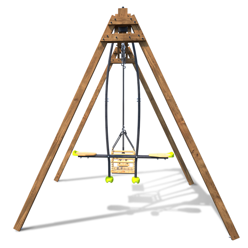 Soulet Pierre Kids Wooden Triple Swing Set Image 3