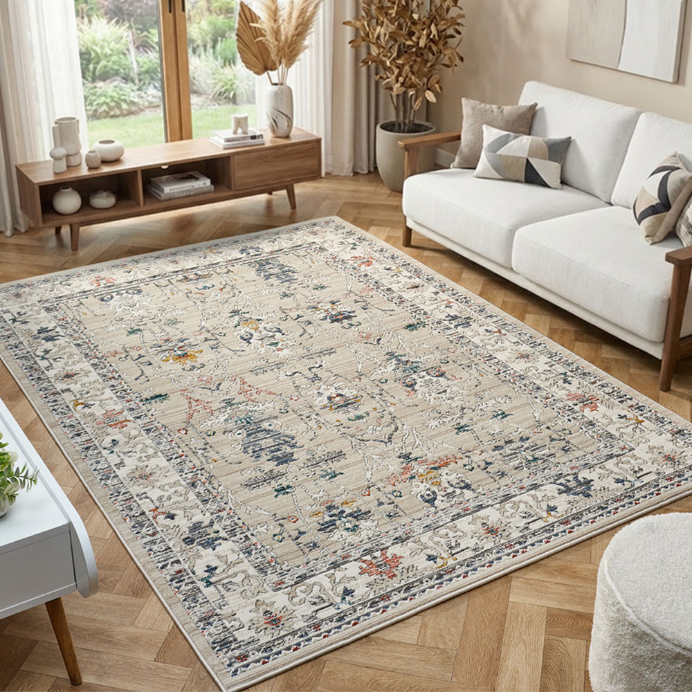 Portland Urco Luca Nuevo Beige Textured Rug 160 x 230cm Image 1