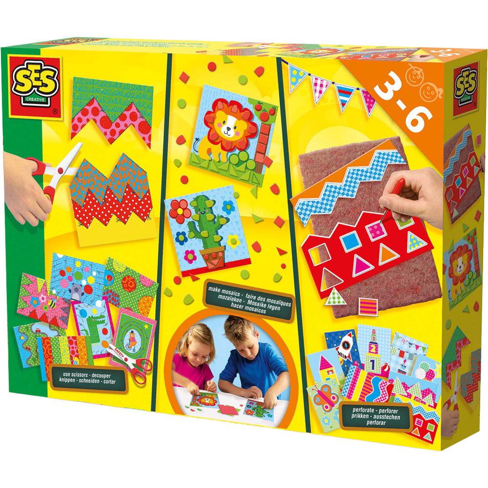 SES Creative I Learn to Use Scissors and Make Mosaics with Perforate Activity Set Image 1