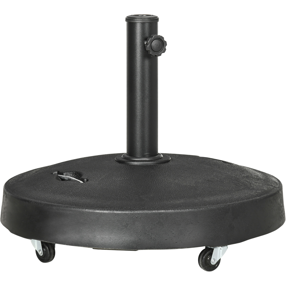 Outsunny Black Round Parasol Base with Wheels Image 1