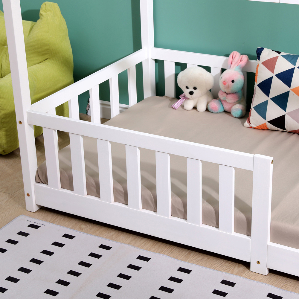 Portland Wood House White Kids Bed Frame Image 7