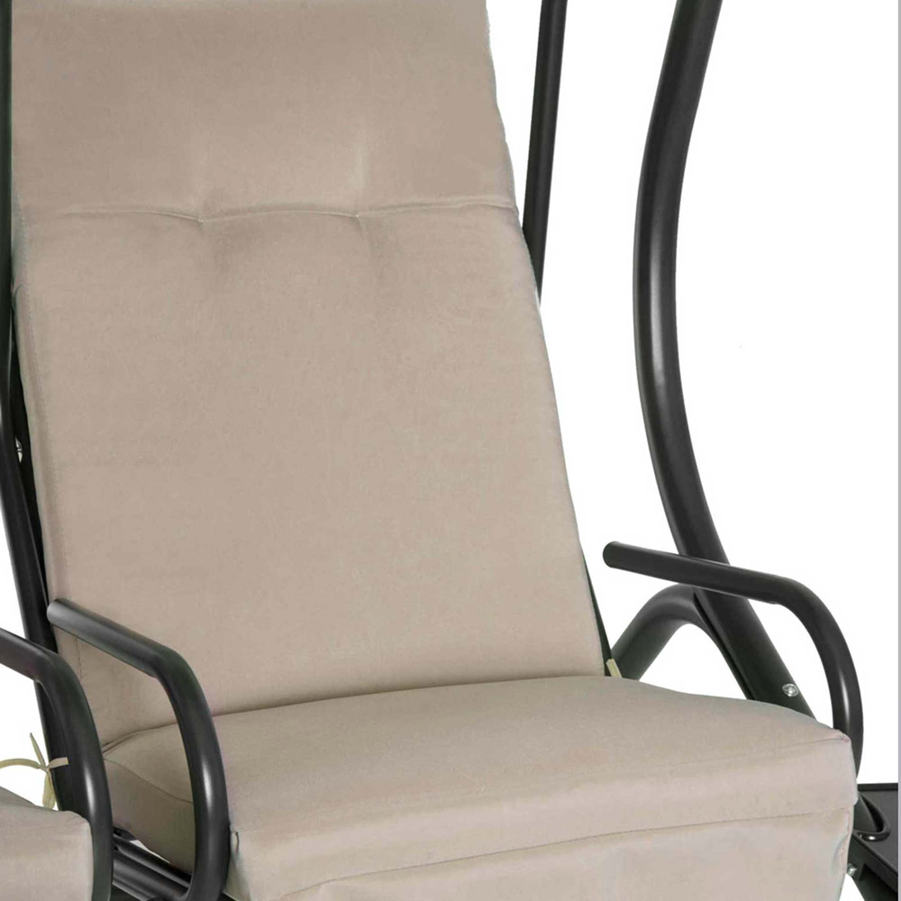 Outsunny 2 Seater Beige Swing Chair with Cushions Image 3
