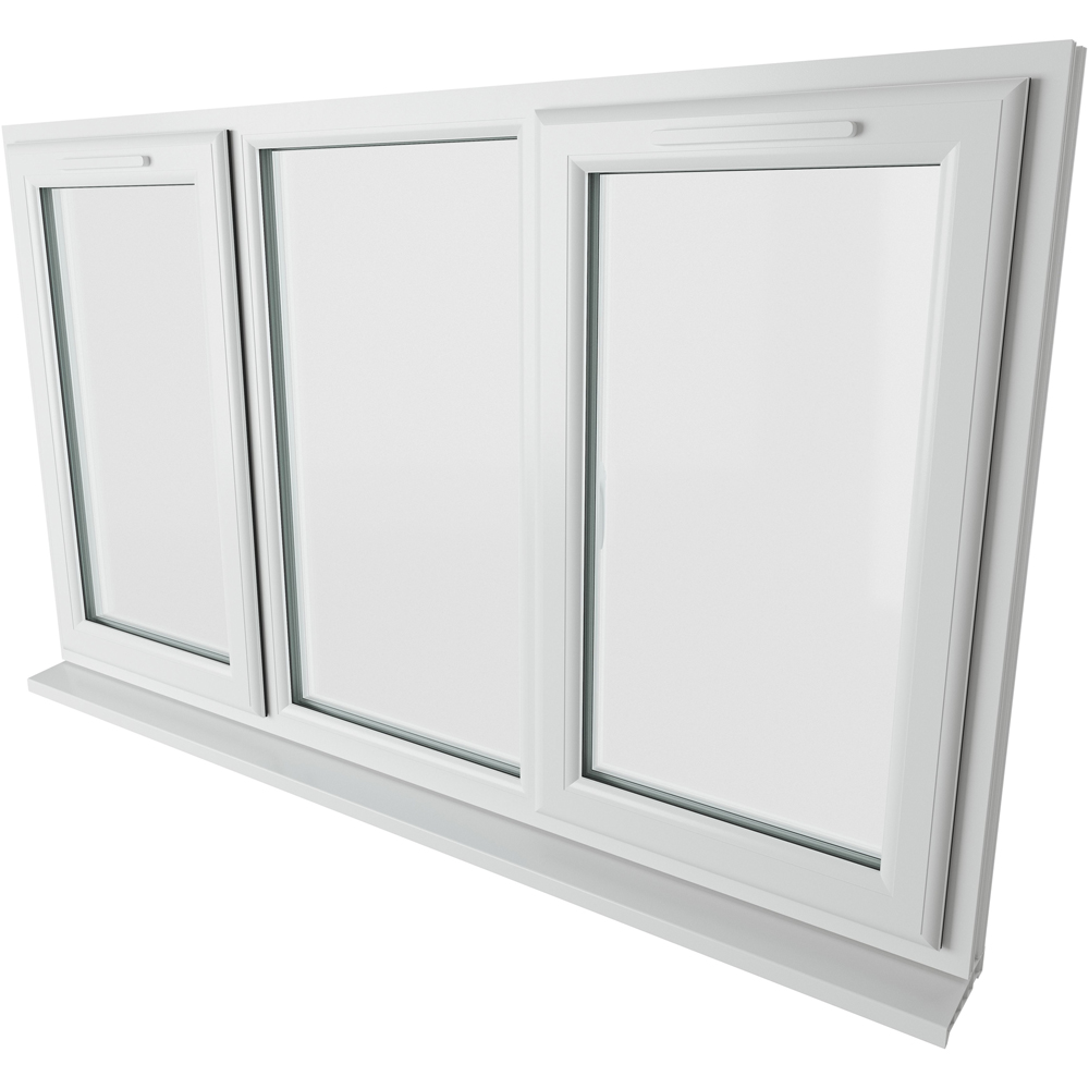 Crystal uPVC Triple Glazed Window LH & RH Side Hung Fixed Centre White Clear Glass 1770x1115mm Image 9