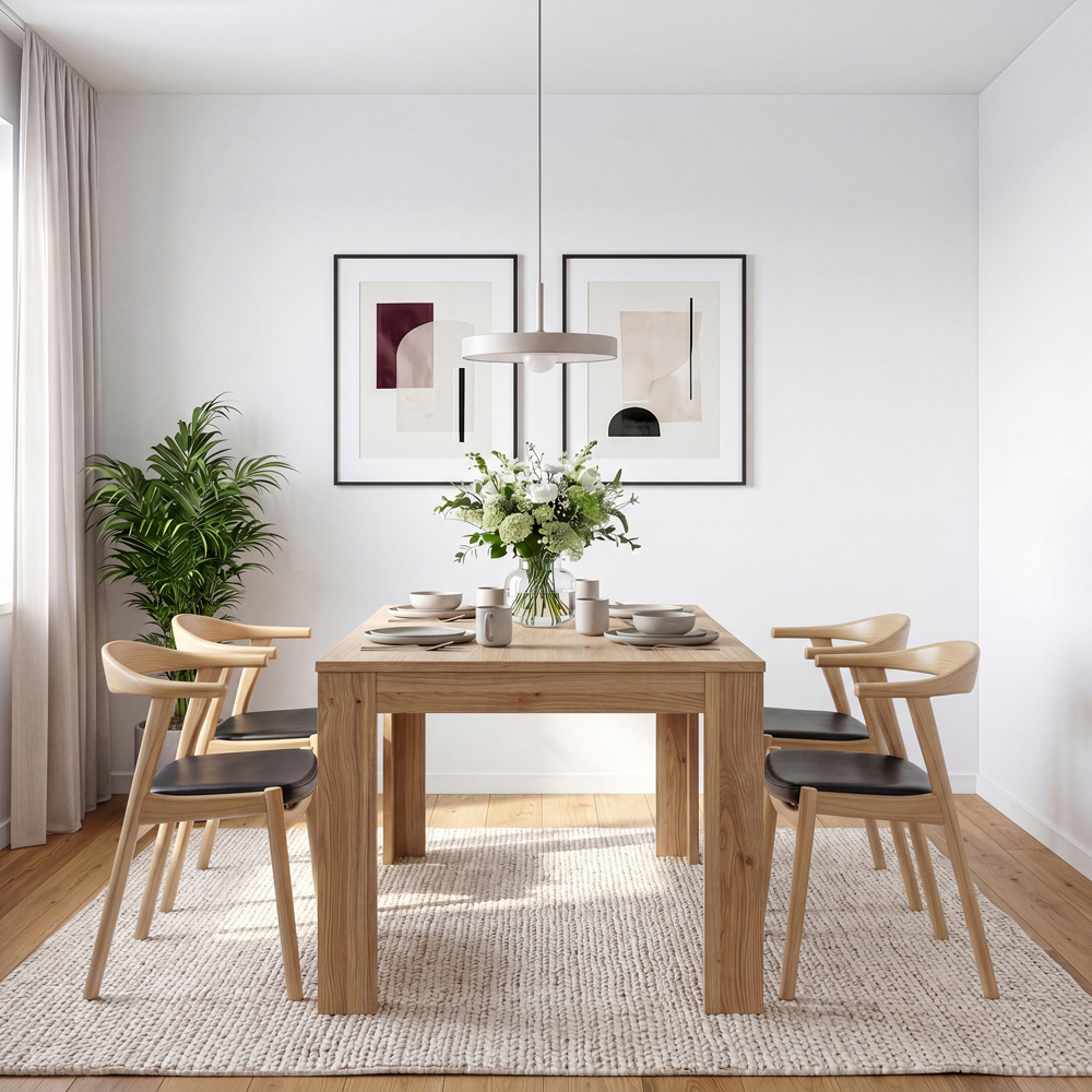 Florence Grafton 6 Seater Oak Extending Dining Table Image 6
