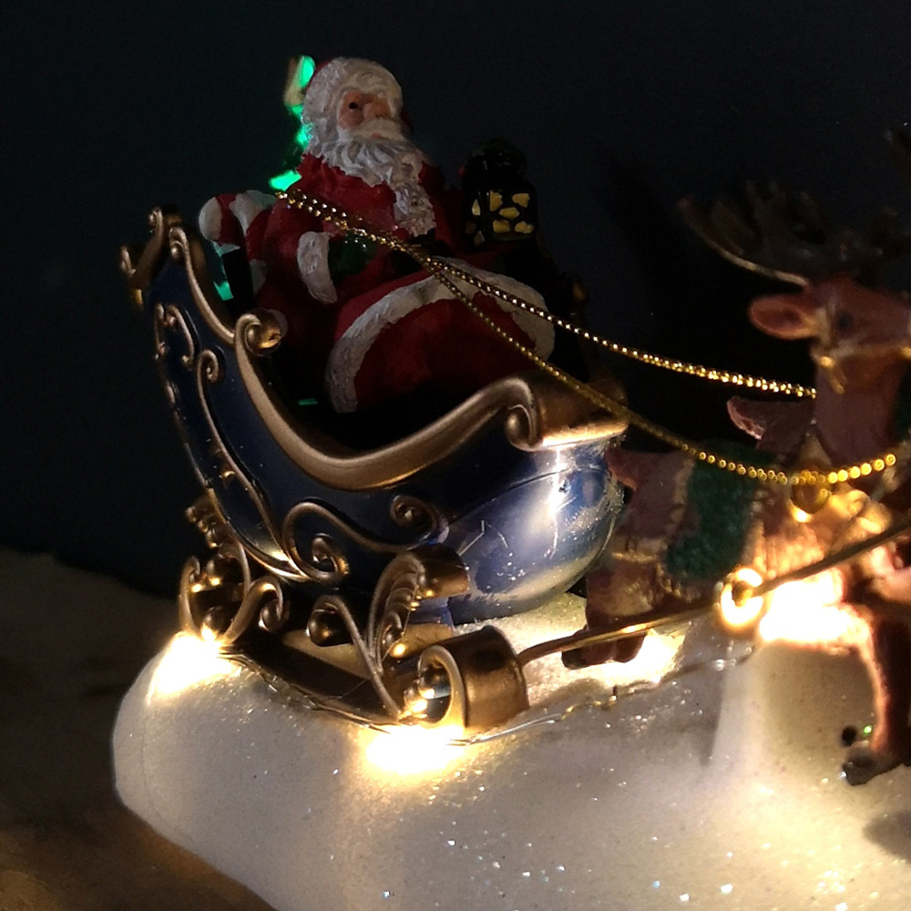 Samuel Alexander Santa Sleigh with Reindeer Christmas Decoration 34cm Image 5