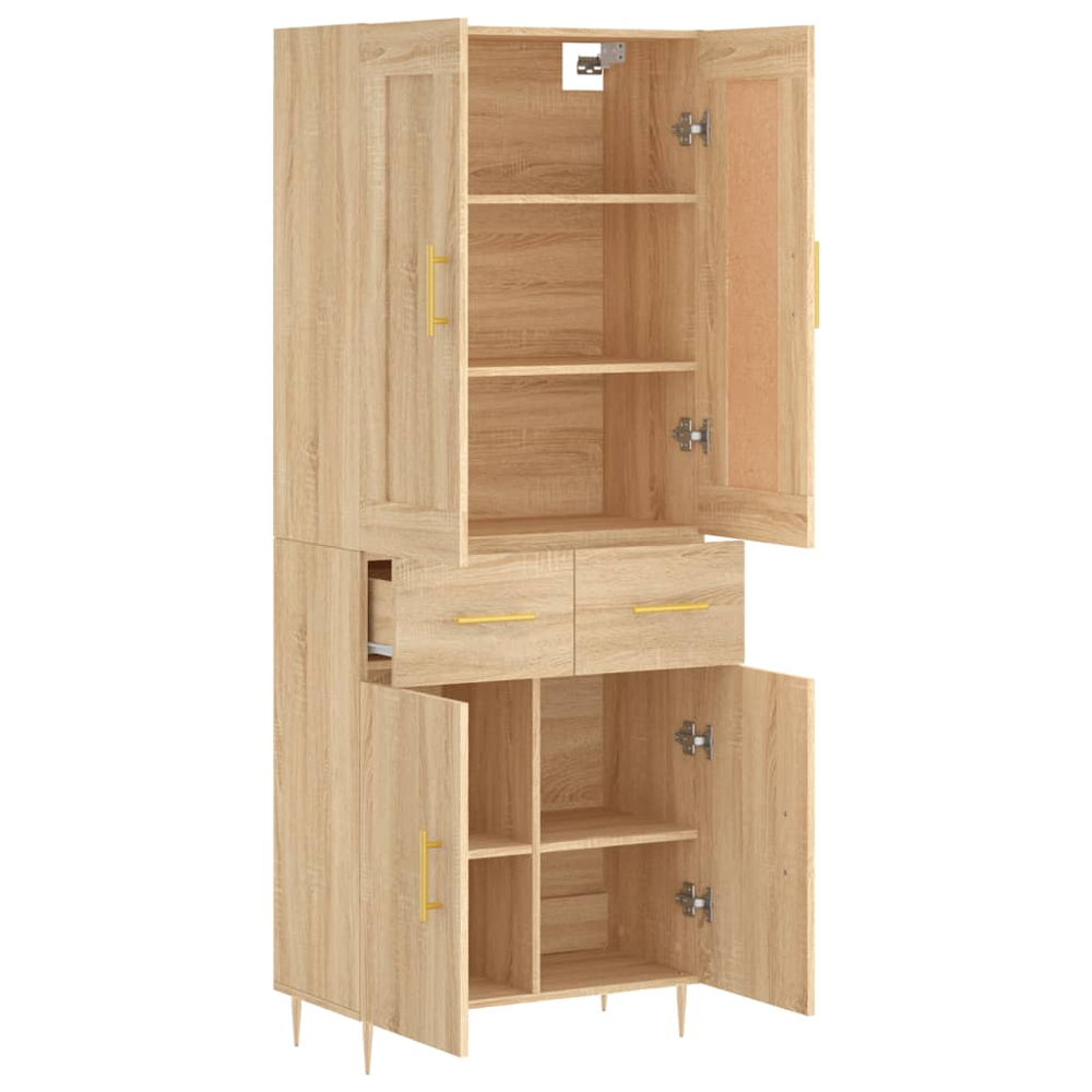 vidaXL 4 Door 2 Drawer Sonoma Oak Highboard Image 4