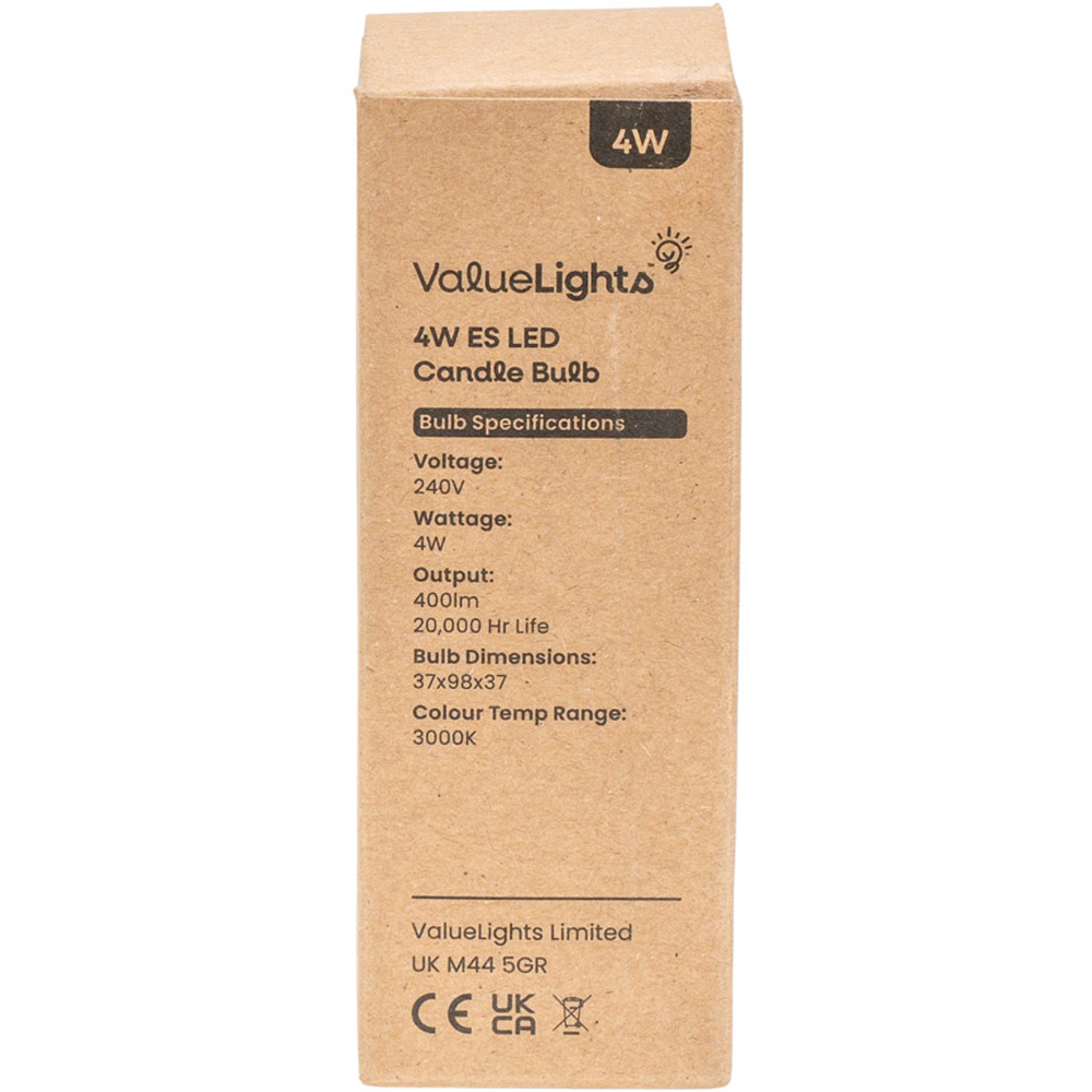 ValueLights 4W 3000K Warm White E14 Candle LED Light Bulb 10 Pack Image 4