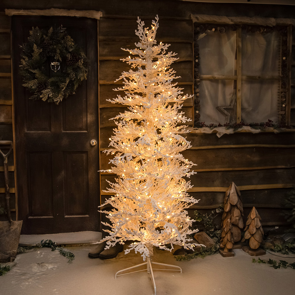The Christmas Centre 300 Warm White LED Pre-Lit Snow Effect Light-Up Xmas Tree 6ft Image 7