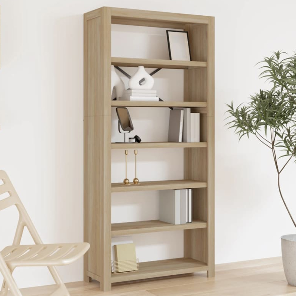 vidaXL 6 Shelf Solid Wood Acacia Bookcase Image 1