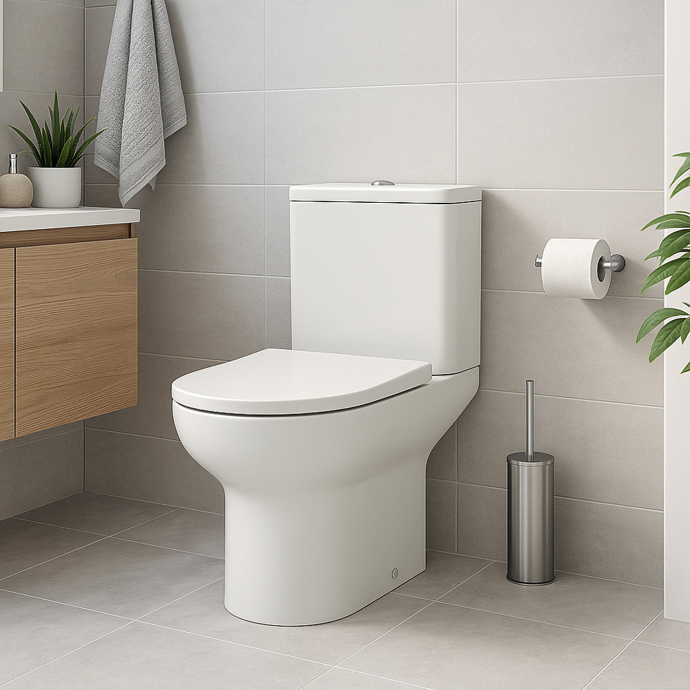 Go Bathrooms Short Projection Close Coupled Toilet with Soft Close Seat Image 2