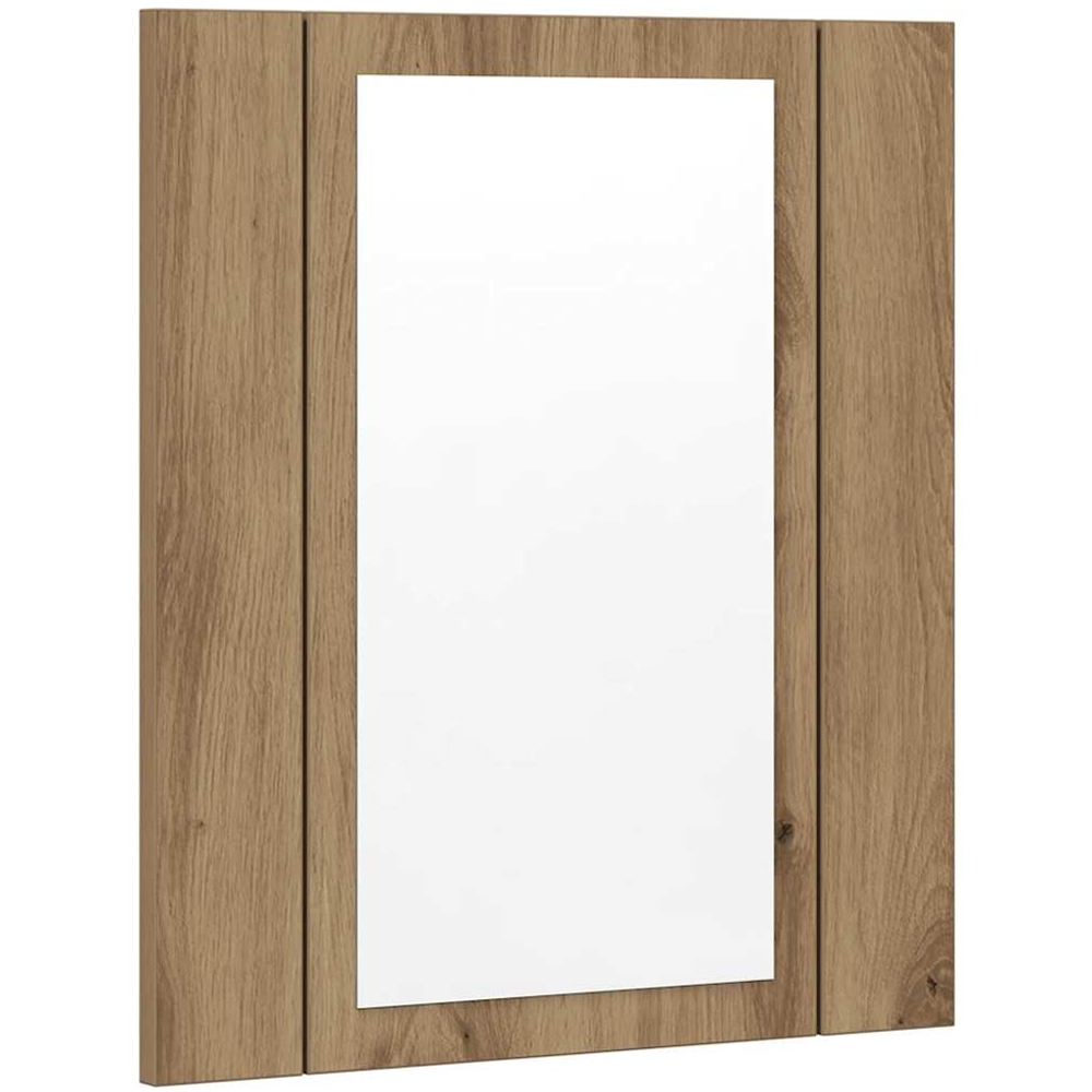 vidaXL Single Door Artisan Oak LED Bathroom Mirror Cabinet Image 2