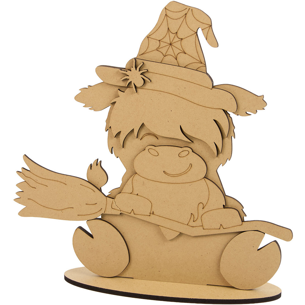 Decorate Your Own Halloween Highland Cow Decoration Natural Image 2