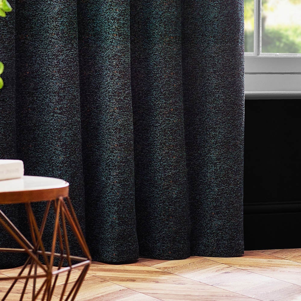Paoletti Galaxy Emerald Chenille Eyelet Curtain 168 x 183cm Image 4