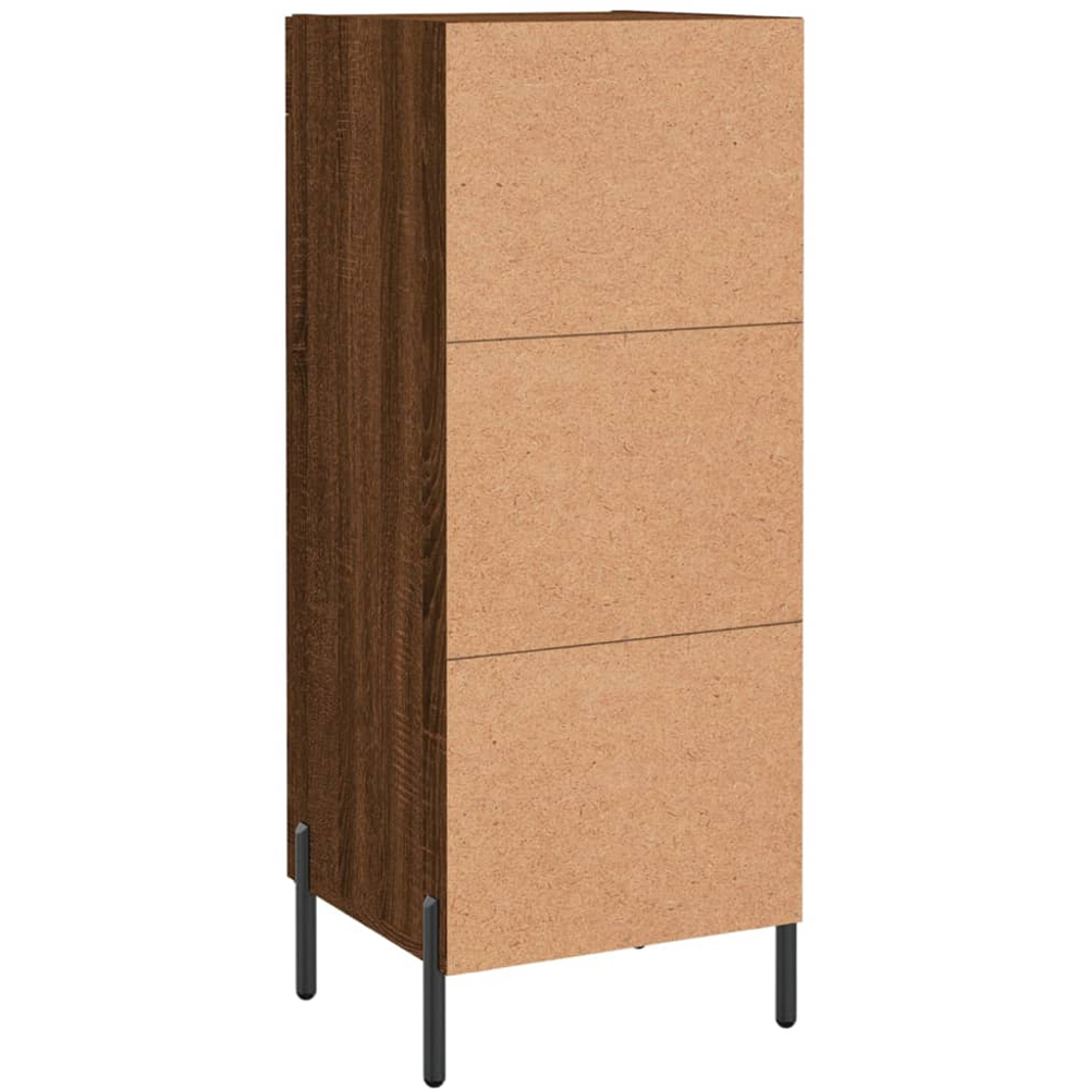vidaXL Single Door 3 Shelf Brown Oak Sideboard with Metal Legs Image 8