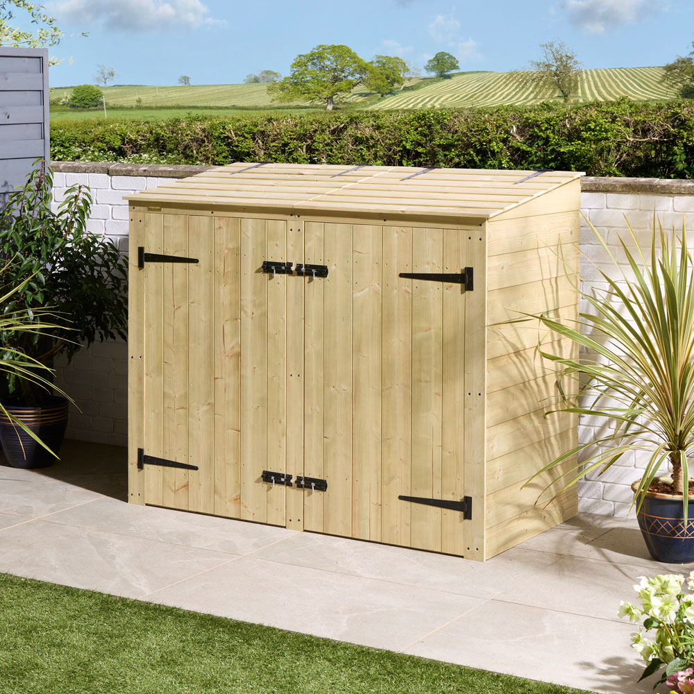 Rowlinson Premier Single Shiplap Bin Store with Box Store Image 7