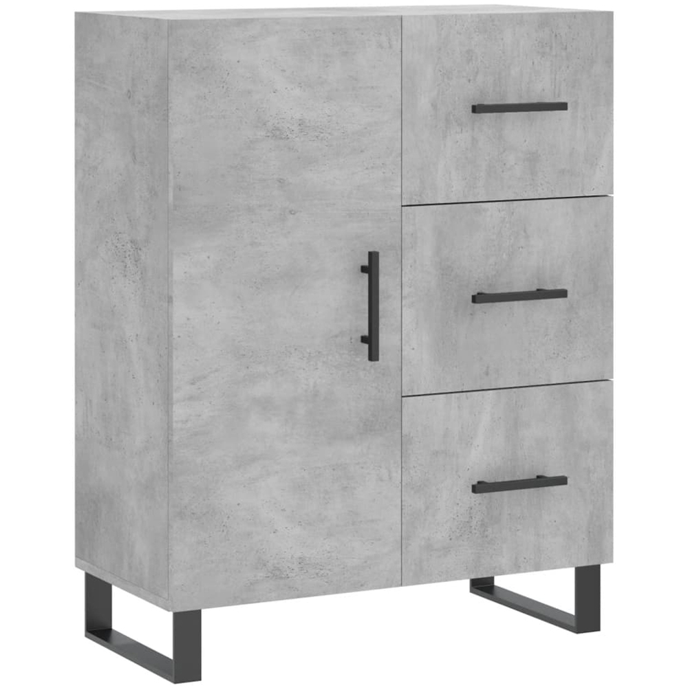 vidaXL 3 Door 3 Drawer Concrete Grey Highboard with Metal Legs Image 7