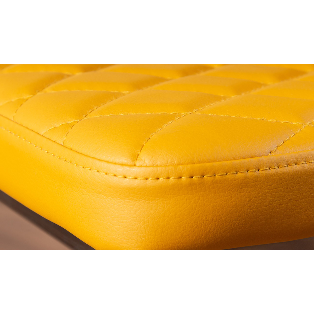 Furniturebox Valera Set of 6 Mustard Yellow and Chrome Faux Leather Dining Chair Image 5