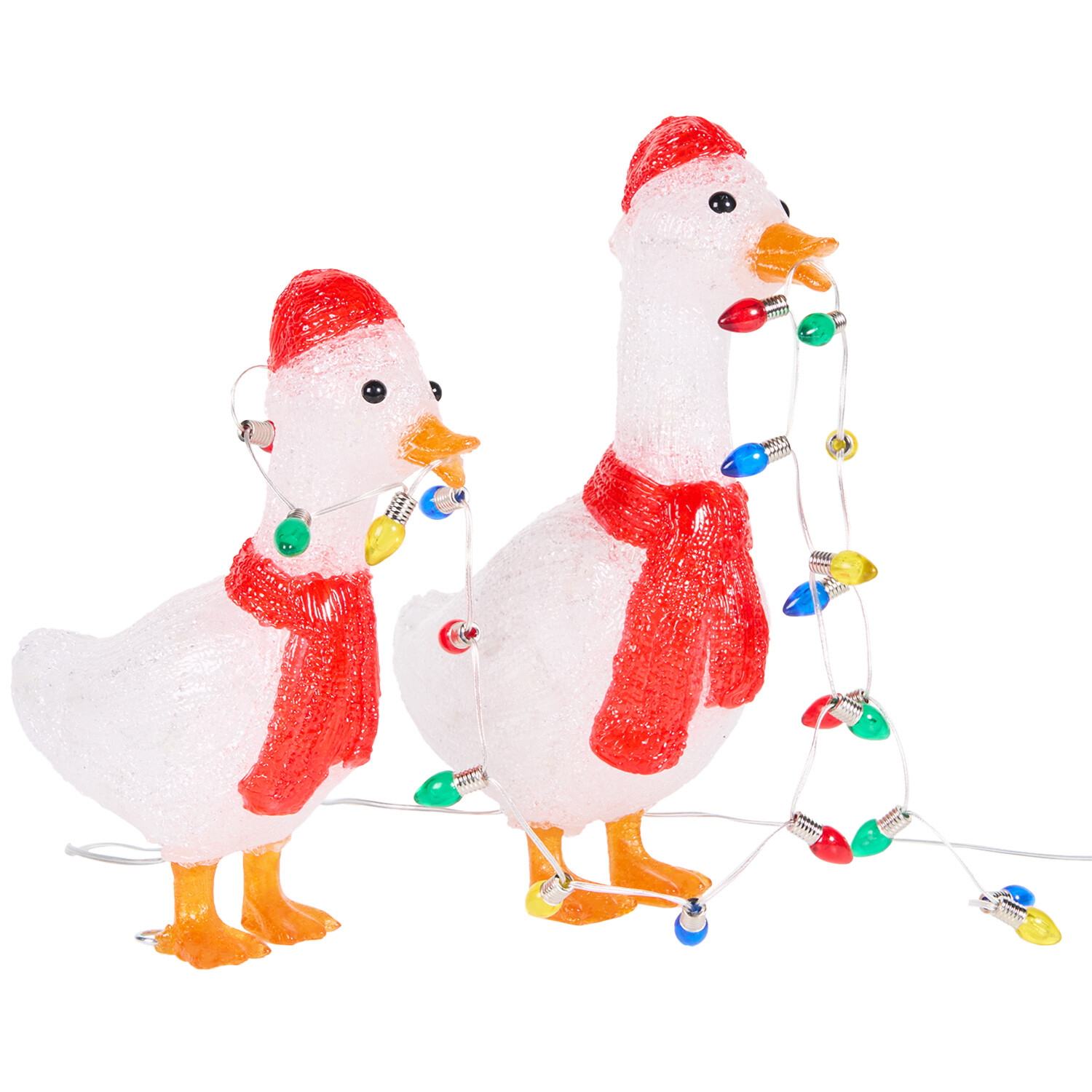Set of 2 Acrylic Christmas GeeseCool White Image 3