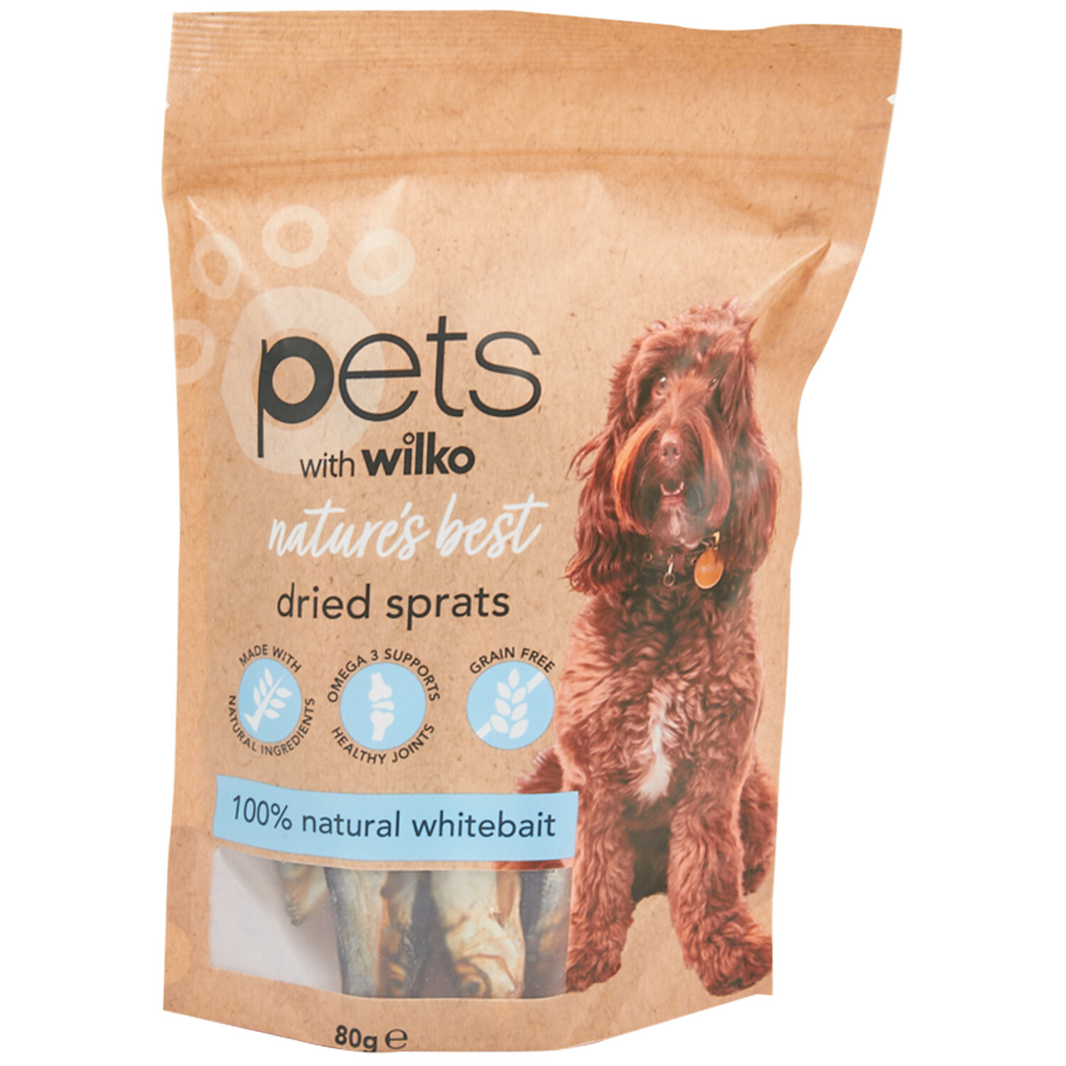 Dog Treat Sprats 80g - Brown Image 1