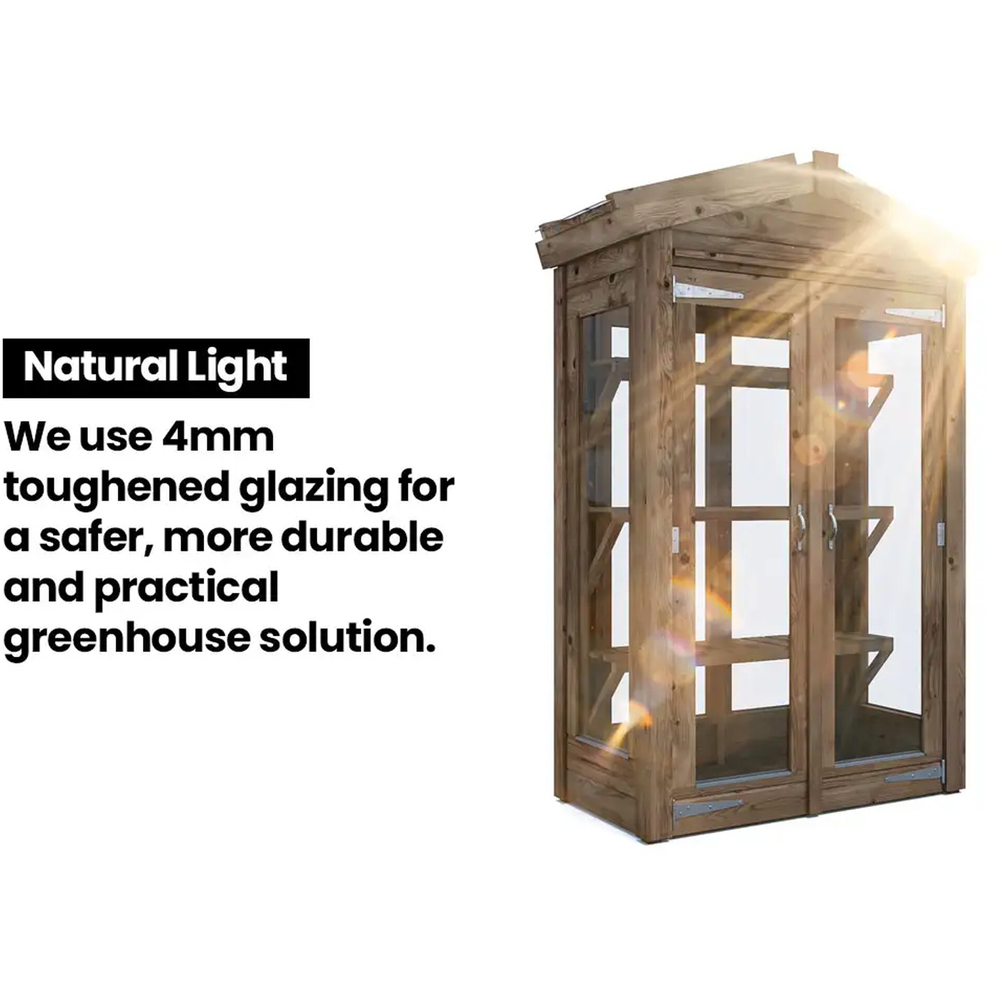 Dunster House Sprouthouse Brown Wooden 4 x 2ft Greenhouse Image 8