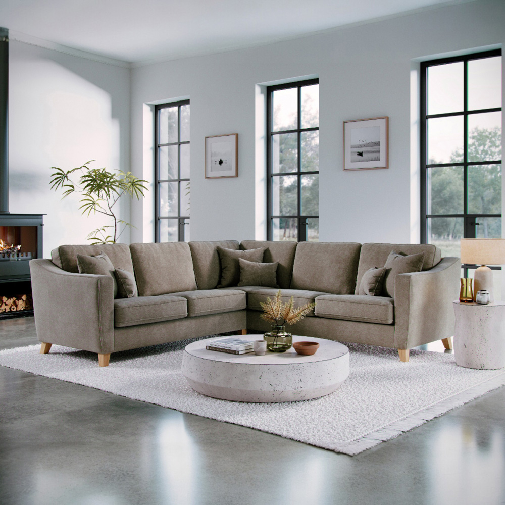 Marlon 4 Seater City Fossil Corner Sofa Image 6