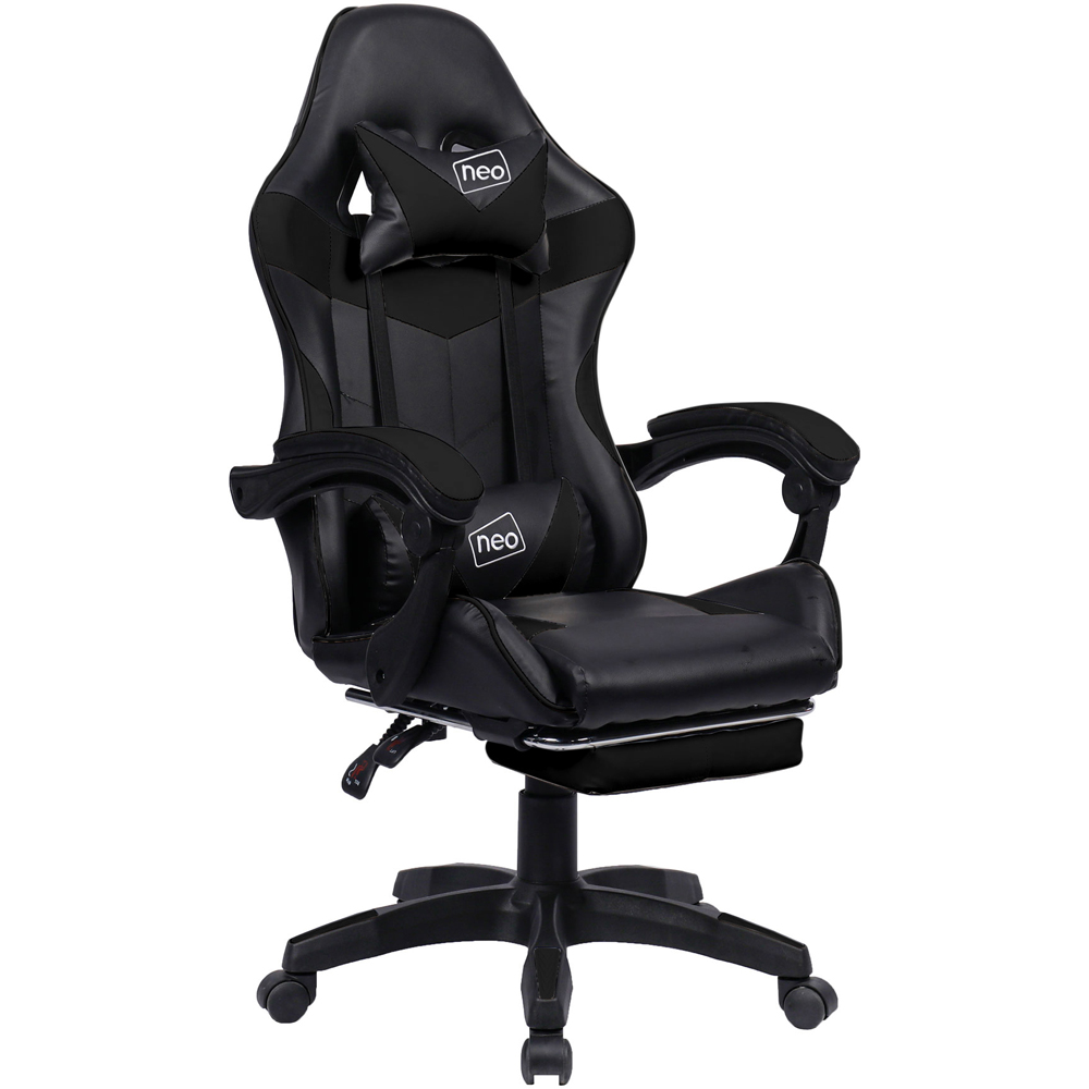 Neo Black Leather Massage Swivel Gaming Chair Image 2