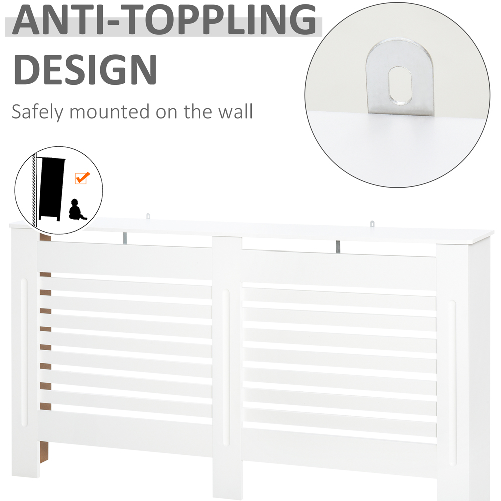 Portland White Slatted Grill Radiator Cover Medium Image 5