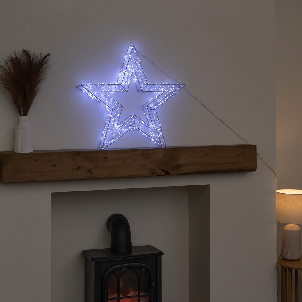 Samuel Alexander 1800 Cool White LED Light-Up Silver Christmas Galaxy Star 58cm Image 8