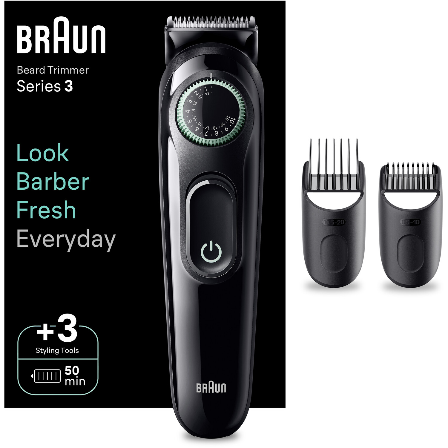 Braun Series 3 For Men Black Cordless Beard Trimmer Image 2