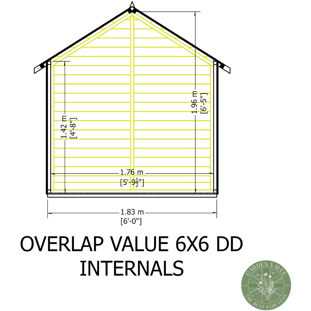 Shire GB Garden Value 6 x 6ft Overlap Double Door Garden Shed Image 8