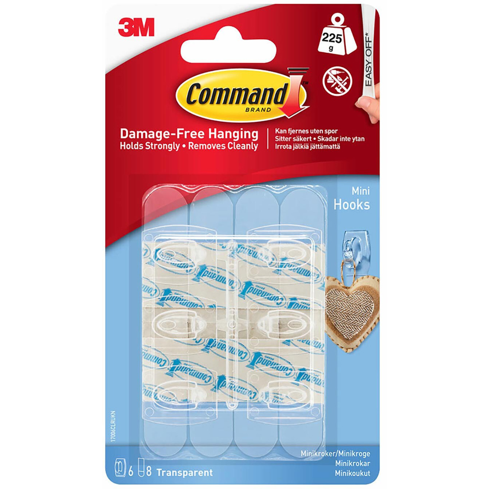 Command Clear Damage Free Mini Hooks 6 Pack Image 1