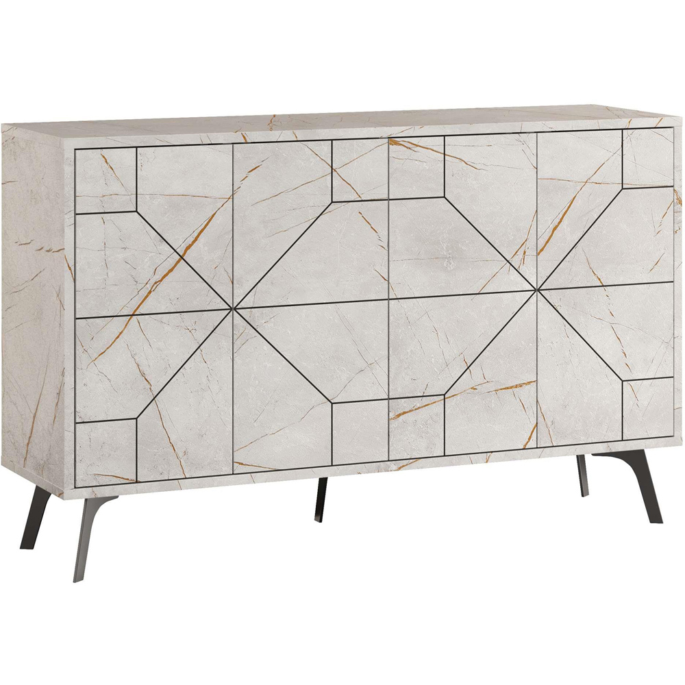 Decortie Dune 4 Door Gold Marble Effect Sideboard Image 2