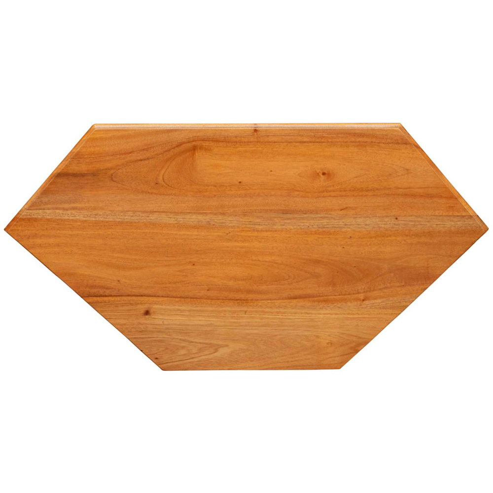 vidaXL Single Drawer 2 Shelf Natural Solid Mahogany Wood Corner TV Cabinet Image 8