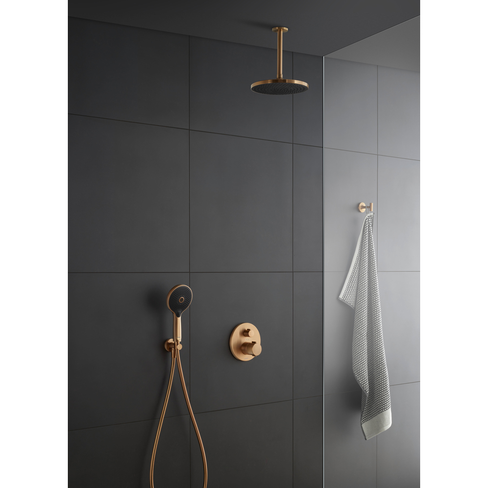 Duravit Minusflow Brushed Bronze Head Shower 230mm Image 3