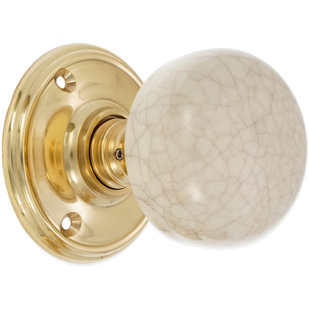 Spira Brass Polished Brass Ceramic Mortice Door Knob 2 Pack Image 3
