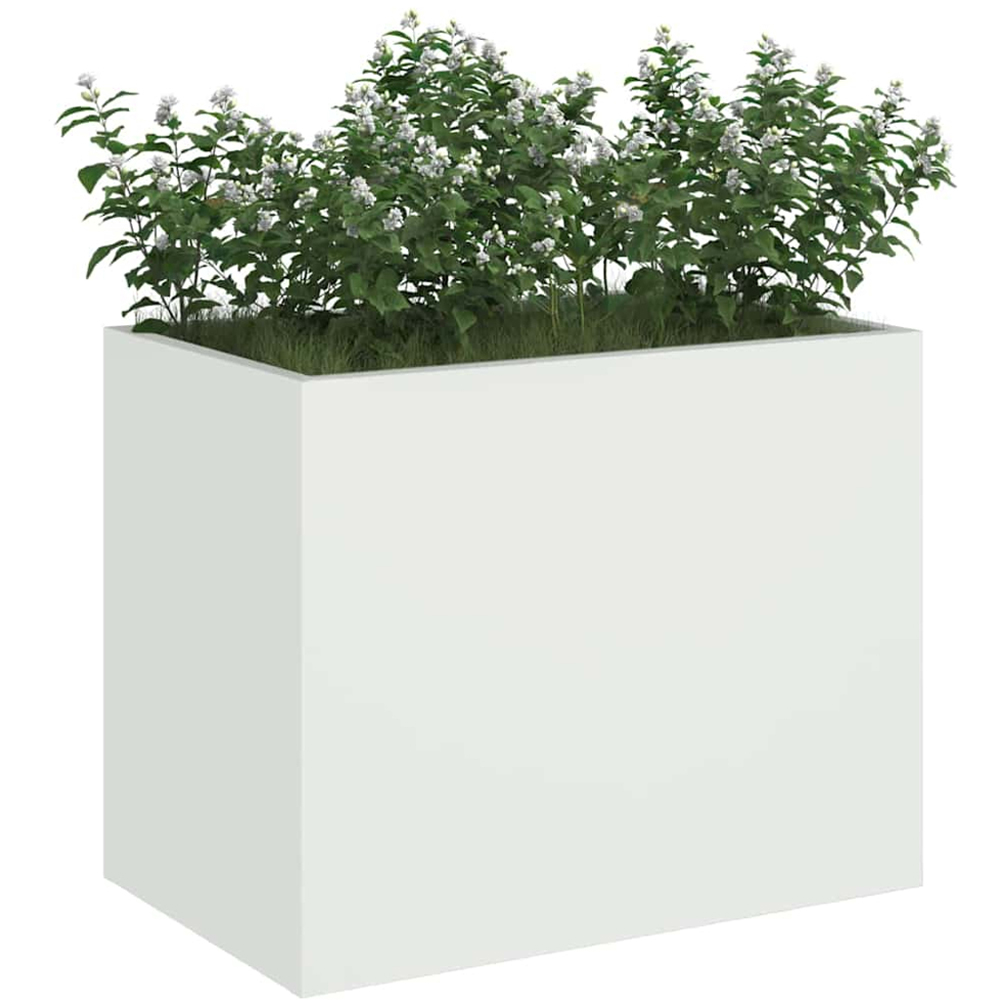vidaXL White Cold Rolled Steel Garden Decor 40 x 50 x 32cm Image 3