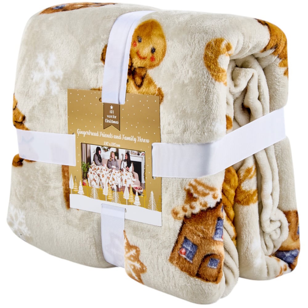 Gingerbread Family Sized Throw Natural Image 2