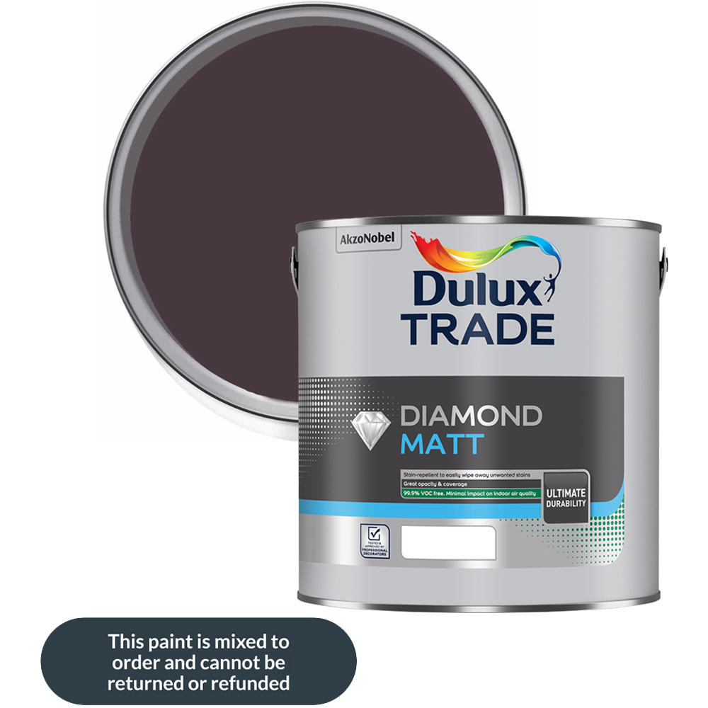Dulux Trade Decadent Damson Walls and Ceilings Diamond Matt Paint 2.5L Image 1