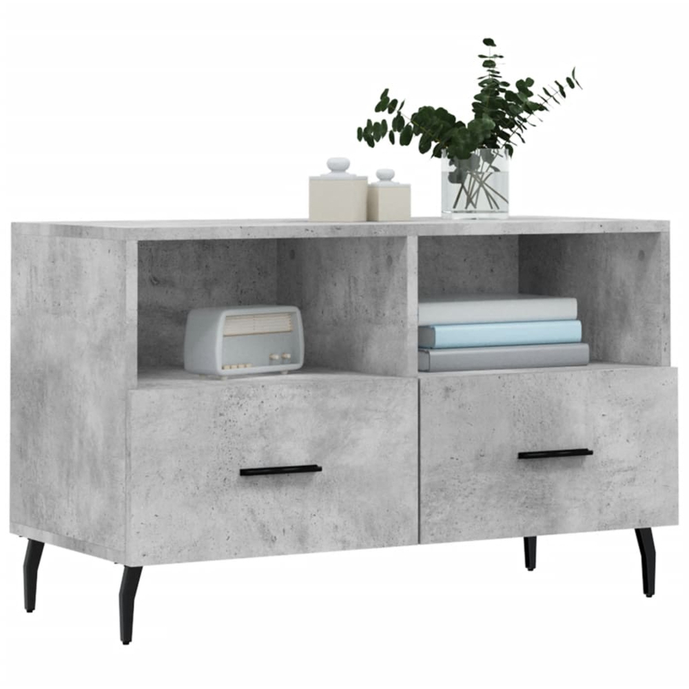 vidaXL 2 Door 2 Shelf Concrete Grey TV Cabinet Image 3