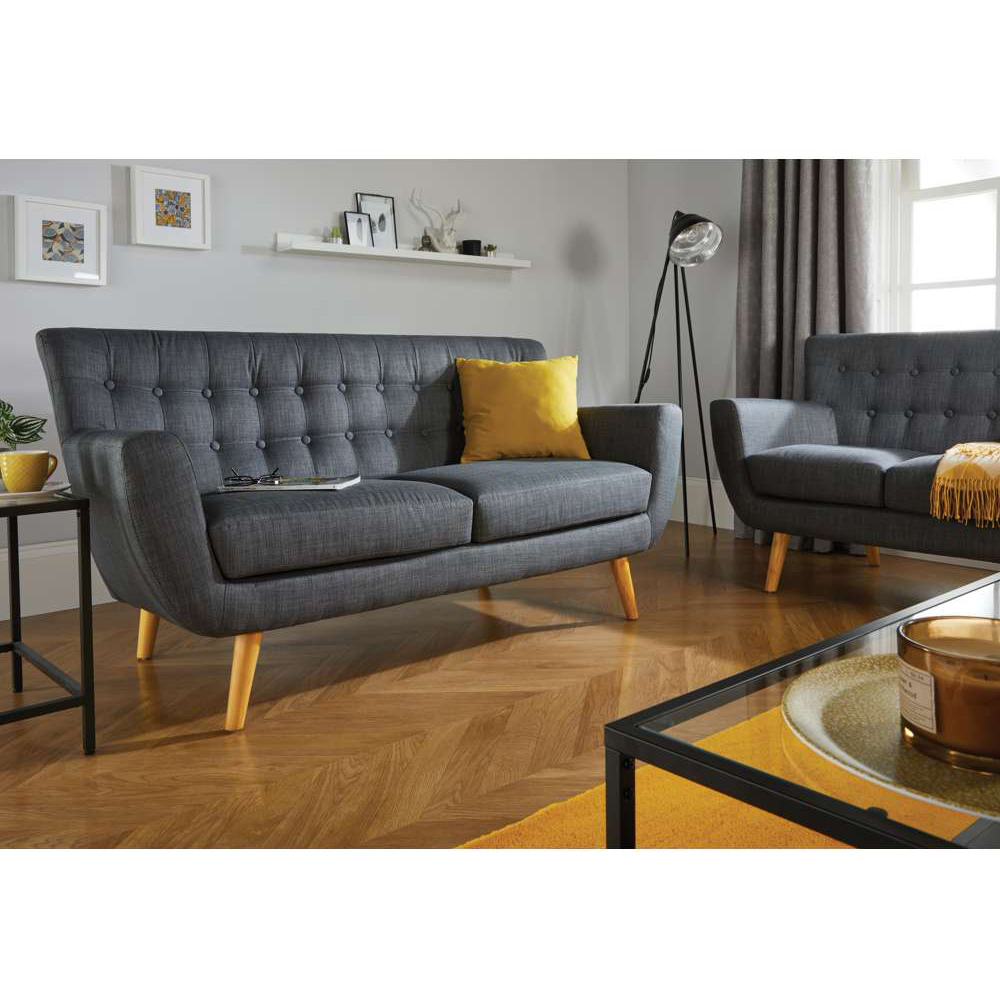 Loft 2 Seater Grey Fabric Sofa Image 8