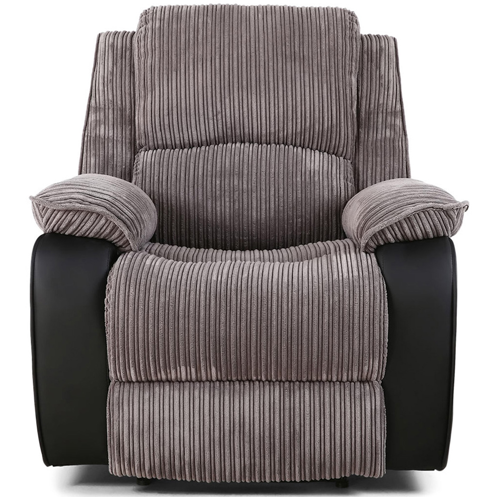 Furniture Online Postana Grey Jumbo Cord Manual Recliner Chair Image 3