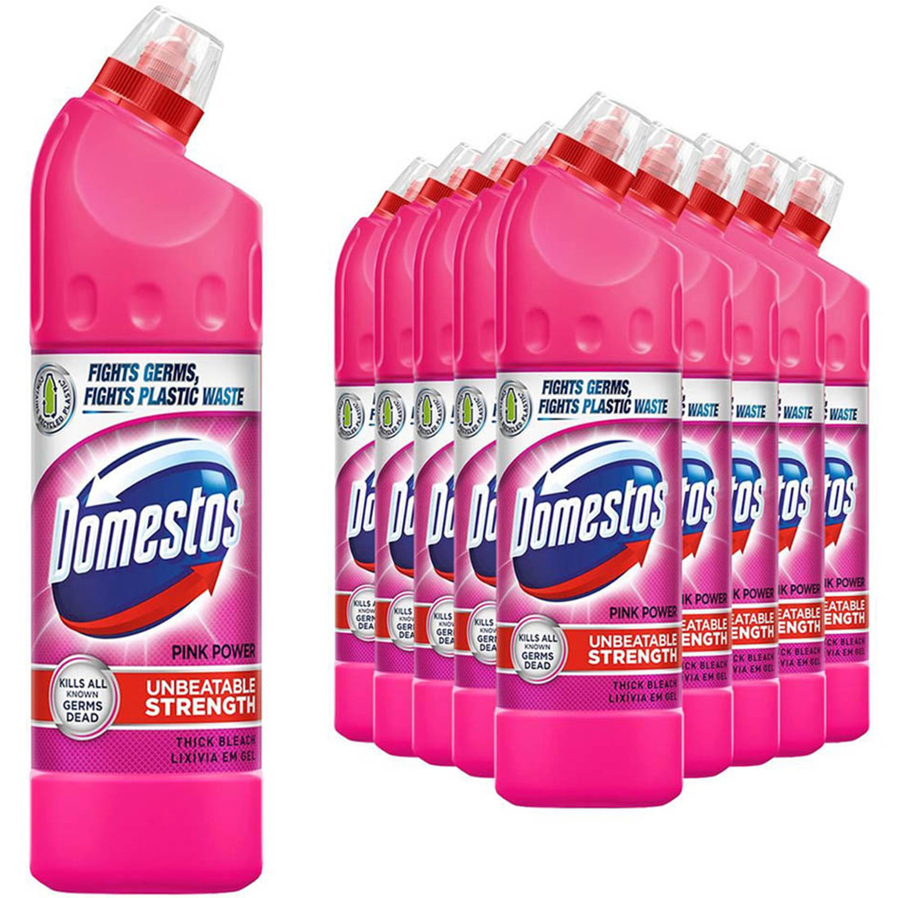 Domestos Pink Power Thick Bleach 750ml 10 Pack Image 1