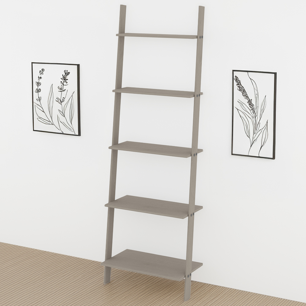 Core Products Corona 4 Shelf Grey Ladder Bookcase Image 1