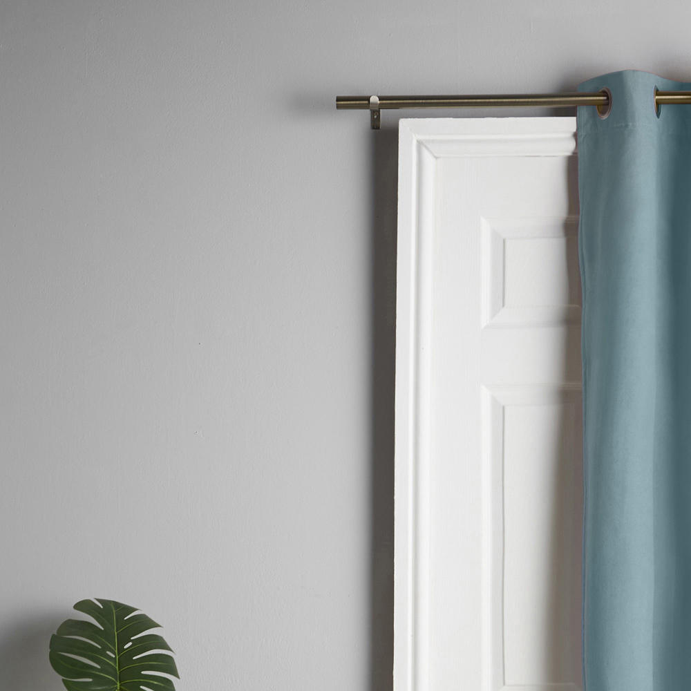 Alan Symonds Teal Velvet Chenille Blackout Ring Top Eyelet Curtains 137 x 213cm Image 8