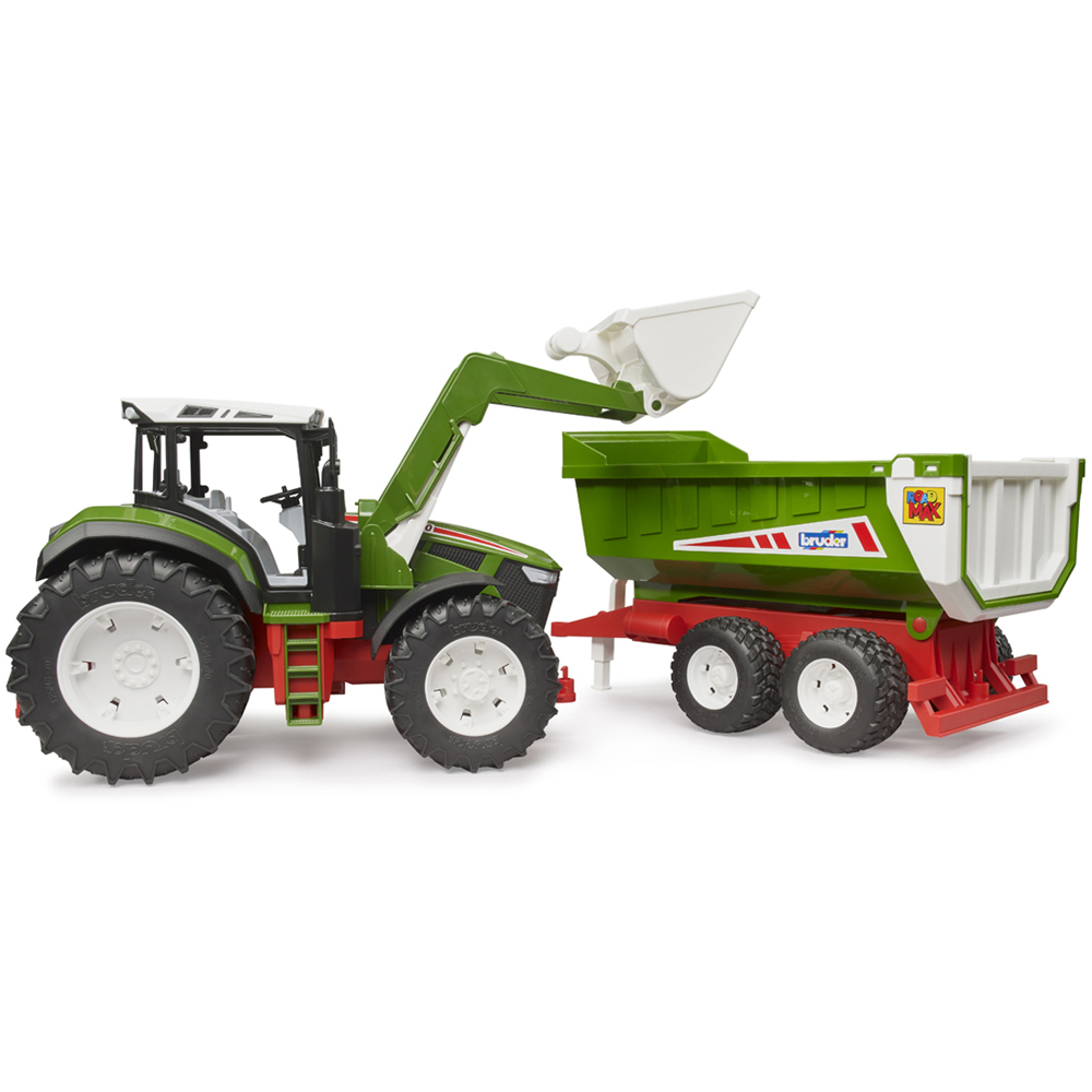 Bruder Kids ROADMAX Tractor with Front Loader and Tipping Trailer Playset Model Image 5