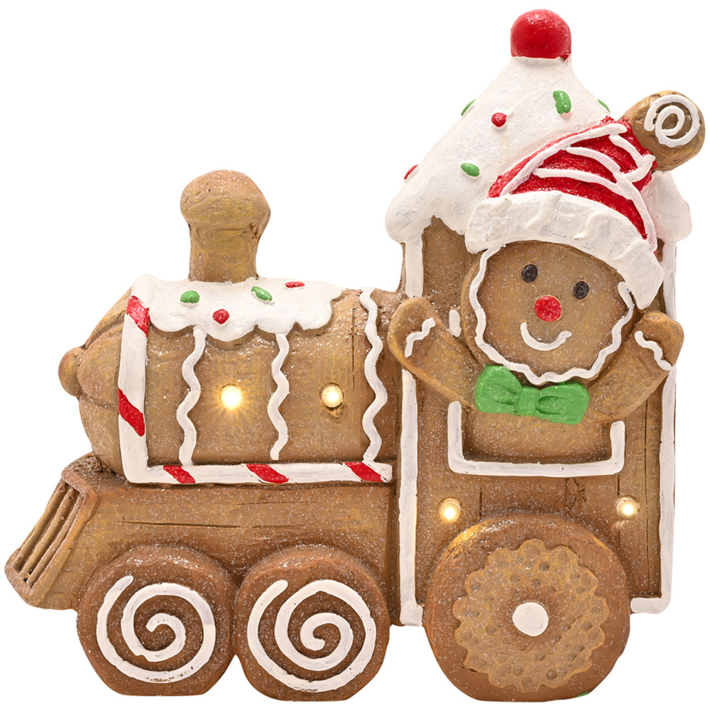 The Seasonal Gift Co. Santa and Friends Gingerbread Train LED Christmas Decoration 32cm Image 3